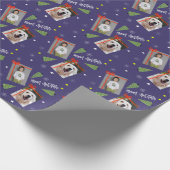 Merry Christmas Tree Stars Snowflakes 2 Foto's Cadeaupapier (Hoek)