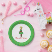 Merry Christmas Tree String of Lights Ornamenten Papieren Bordje (Feest)