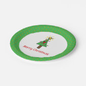 Merry Christmas Tree String of Lights Ornamenten Papieren Bordje (Gekanteld)