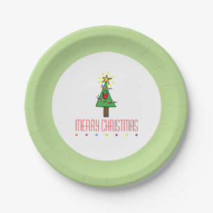 Merry Christmas Tree String of Lights Ornamenten Papieren Bordje