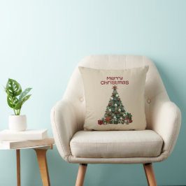 Merry Christmas Tree Throw Pillow Kussen