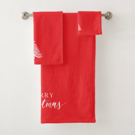 Merry Christmas Tree Towel Set Minimalist Bad Handdoek
