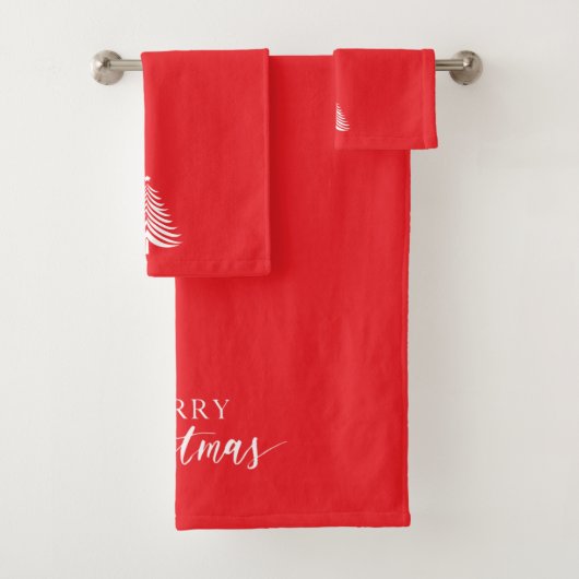 Merry Christmas Tree Towel Set Minimalist Bad Handdoek (Insitu)
