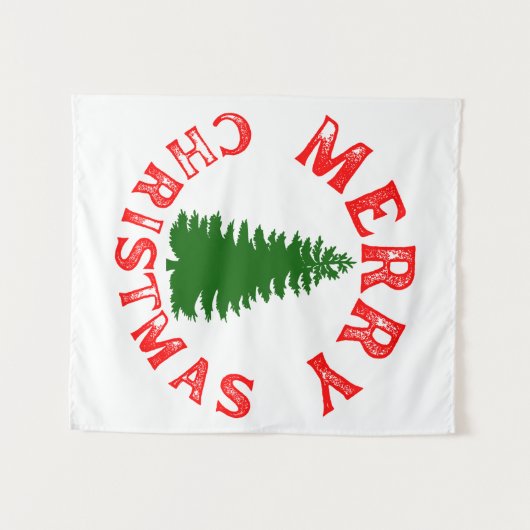 MERRY CHRISTMAS TREE WANDKLEED (Voorkant (horizontaal))
