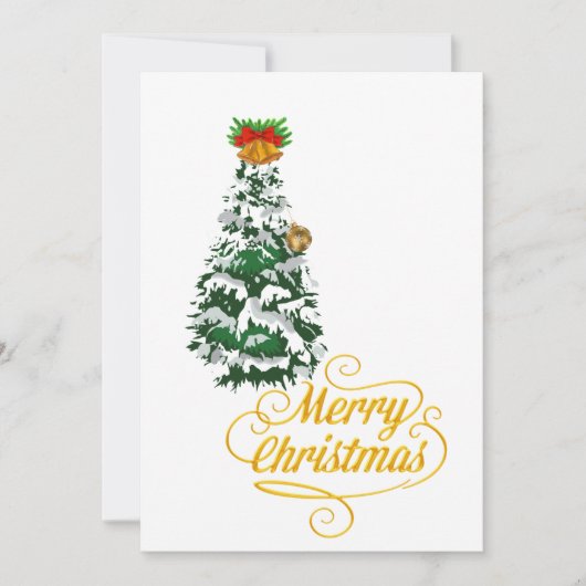 Merry Christmas Tree Watercolor Custom  Kaart (Voorkant)
