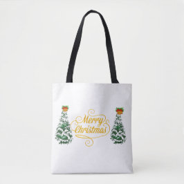 Merry Christmas Tree Watercolor Custom mug Tote Bag