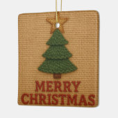 Merry Christmas tree with a knitted feel Keramisch Ornament (Links)