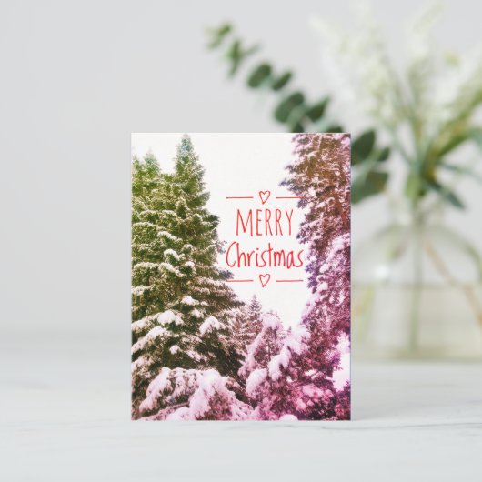 MERRY CHRISTMAS TREES ANTIEK BRIEFKAART (Staand voorkant)