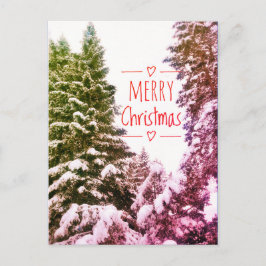 MERRY CHRISTMAS TREES ANTIEK BRIEFKAART