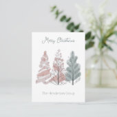 Merry Christmas Trees Bedrijf QR Code Briefkaart (Staand voorkant)