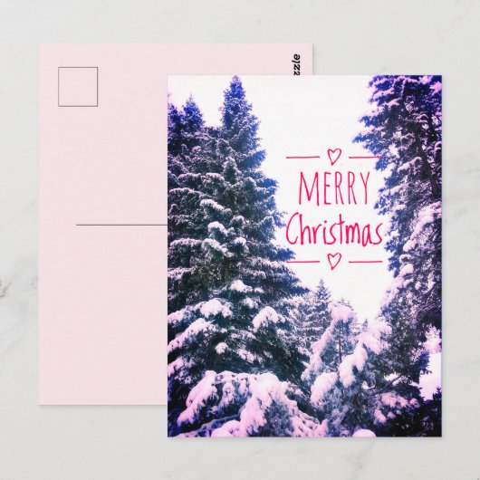 MERRY CHRISTMAS TREES BRIEFKAART (Voorkant / Achterkant)