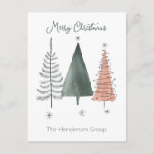 Merry Christmas Trees Business Company QR-code Briefkaart (Voorkant)