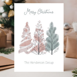 Merry Christmas Trees Business Company QR-code Briefkaart