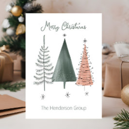 Merry Christmas Trees Business Company QR-code Briefkaart
