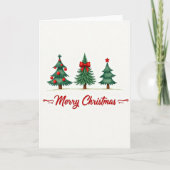 Merry Christmas Trees Card Kaart (Voorkant)