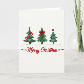 Merry Christmas Trees Card Kaart