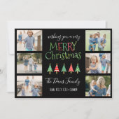 Merry Christmas Trees Collage Feestdagenkaart (Voorkant)