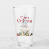 Merry Christmas Tree's Gift's Deer's Glass Cup Glas (Voorkant)