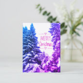 MERRY CHRISTMAS TREES PURPINK BRIEFKAART (Staand voorkant)