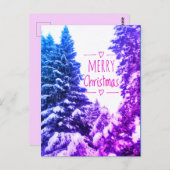 MERRY CHRISTMAS TREES PURPINK BRIEFKAART (Voorkant / Achterkant)
