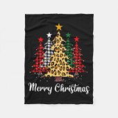 Merry Christmas Trees With Buffalo Plaid & Leo Fleece Deken (Voorkant)