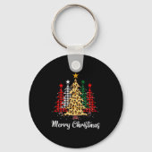Merry Christmas Trees With Buffalo Plaid &amp; Leo Sleutelhanger (Voorkant)