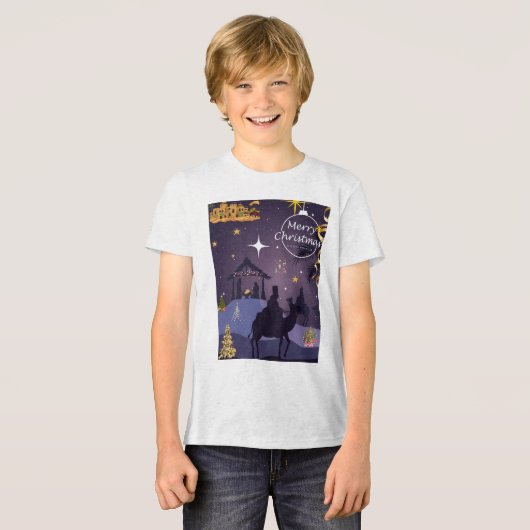 Merry Christmas Tri-Blend Shirt (Voorkant volledig)