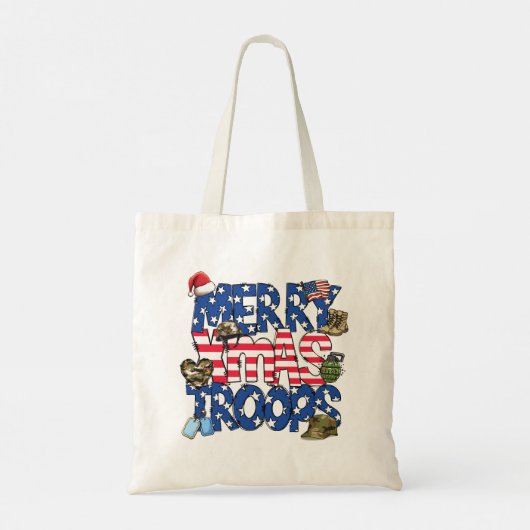 Merry Christmas Troops Canvas tas (Achterkant)