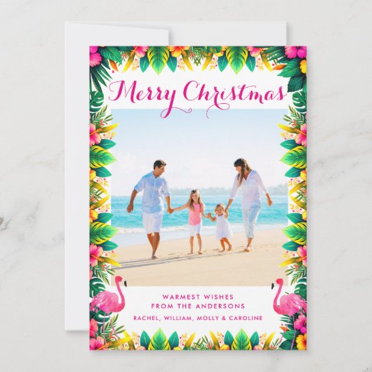 Merry Christmas Tropical Coastal Photo Feestdagenkaart (Voorkant)