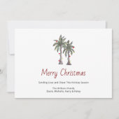 Merry Christmas Tropical Palm Trees Beach  Feestdagenkaart (Voorkant)