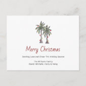 Merry Christmas Tropical Palm Trees Beach  Feestdagenkaart (Voorkant)