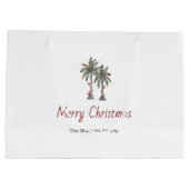 Merry Christmas Tropical Palm Trees Beach  Groot Cadeauzakje (Achterkant)