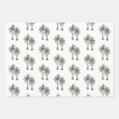 Merry Christmas Tropical Palm Trees Beach Holiday Inpakpapier Vel (Voorkant)