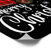 Merry Christmas Truck Buffalo Plaid Xmas Tree Men  Poster (Hoek)