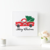 ** MERRY CHRISTMAS "TRUCK STYLE"* CLOCK VIERKANTE KLOK (Huis)