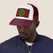 Merry Christmas Trucker Hat (Maroon & Hunter Green Pet (In situ)