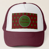 Merry Christmas Trucker Hat (Maroon & Hunter Green Pet (Voorkant)