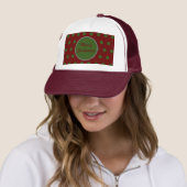 Merry Christmas Trucker Hat (Maroon & Hunter Green Trucker Pet (In situ)