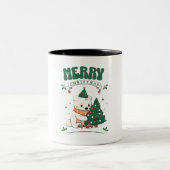 merry christmas tweekleurige koffiemok (Center)