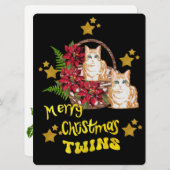 Merry Christmas Twins Feestdagenkaart (Voorkant / Achterkant)