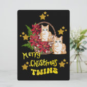 Merry Christmas Twins Feestdagenkaart (Staand voorkant)