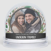 Merry Christmas Two Family Photo Sneeuwbol (Voorkant)