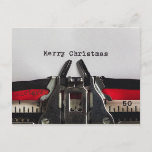 Merry Christmas  Typewriter gepersonaliseerd Briefkaart