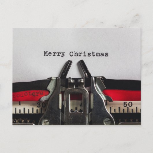 Merry Christmas  Typewriter gepersonaliseerd Briefkaart (Voorkant)