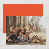 Merry Christmas Typografie Fotokaart Kaart (Voorkant / Achterkant)