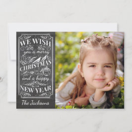 Merry Christmas  Typografie Vakantie Foto Feestdagenkaart