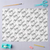 MERRY CHRISTMAS Typografie Zwart Wit Modern Fun Tissuepapier (Craft)