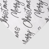 MERRY CHRISTMAS Typografie Zwart Wit Modern Fun Tissuepapier (Detail)