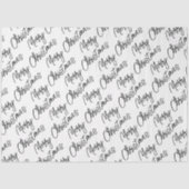 MERRY CHRISTMAS Typografie Zwart Wit Modern Fun Tissuepapier (Voorkant)