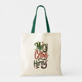 Merry Christmas Typography Canvas Tote Bag (Achterkant)